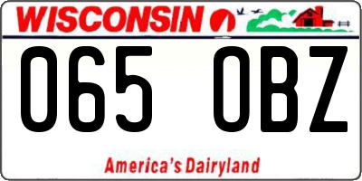 WI license plate 065OBZ