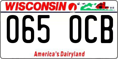 WI license plate 065OCB