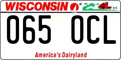 WI license plate 065OCL