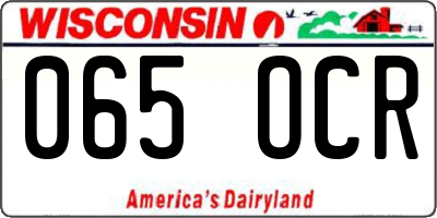 WI license plate 065OCR