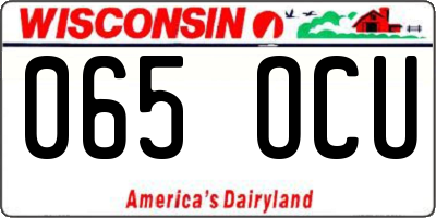 WI license plate 065OCU