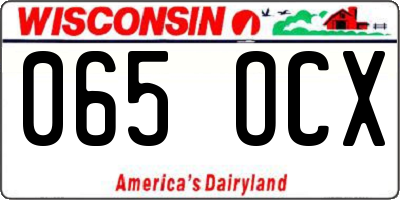 WI license plate 065OCX