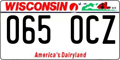 WI license plate 065OCZ