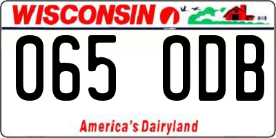 WI license plate 065ODB
