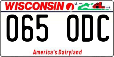 WI license plate 065ODC