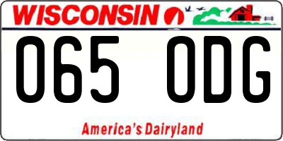 WI license plate 065ODG