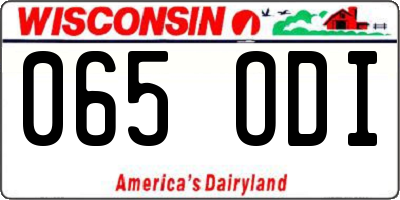 WI license plate 065ODI