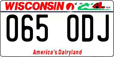 WI license plate 065ODJ