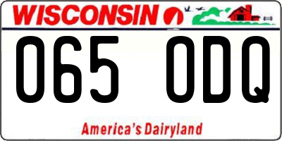 WI license plate 065ODQ