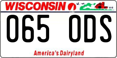 WI license plate 065ODS