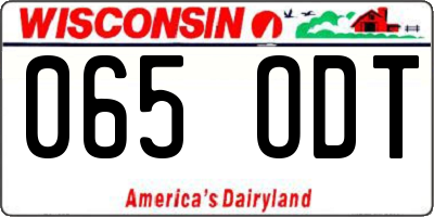 WI license plate 065ODT