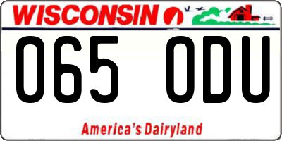 WI license plate 065ODU