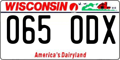 WI license plate 065ODX