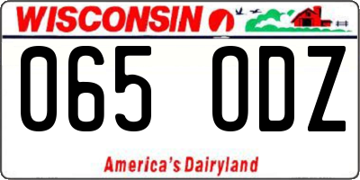 WI license plate 065ODZ