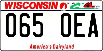 WI license plate 065OEA