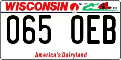 WI license plate 065OEB