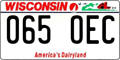 WI license plate 065OEC