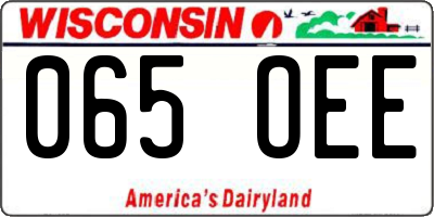 WI license plate 065OEE