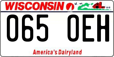 WI license plate 065OEH