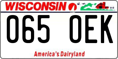 WI license plate 065OEK