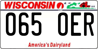 WI license plate 065OER