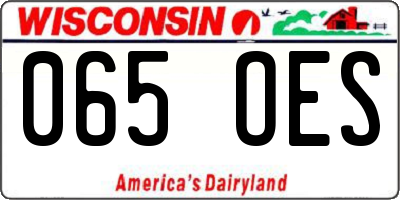 WI license plate 065OES