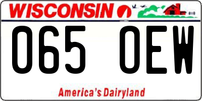 WI license plate 065OEW