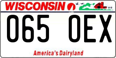 WI license plate 065OEX