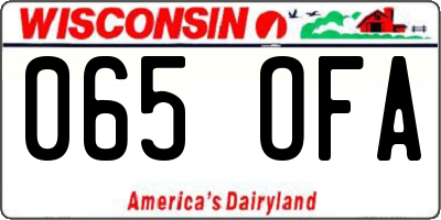 WI license plate 065OFA
