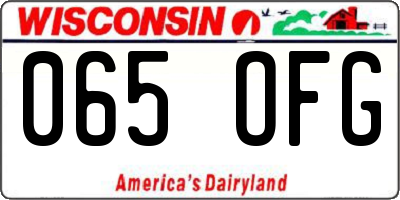 WI license plate 065OFG