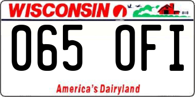WI license plate 065OFI