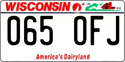 WI license plate 065OFJ