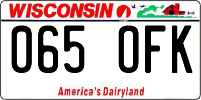 WI license plate 065OFK