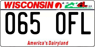 WI license plate 065OFL