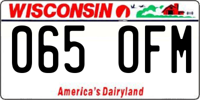WI license plate 065OFM