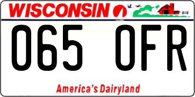 WI license plate 065OFR