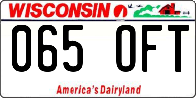 WI license plate 065OFT