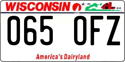 WI license plate 065OFZ