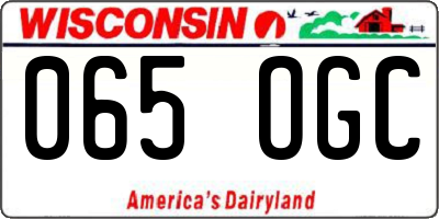 WI license plate 065OGC
