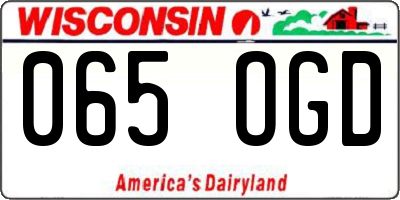 WI license plate 065OGD