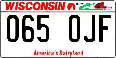 WI license plate 065OJF
