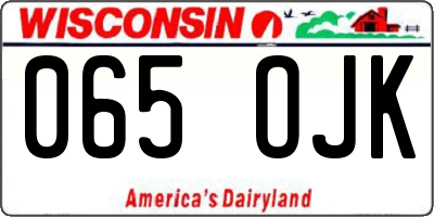 WI license plate 065OJK
