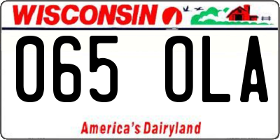 WI license plate 065OLA