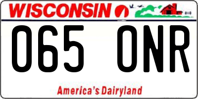 WI license plate 065ONR