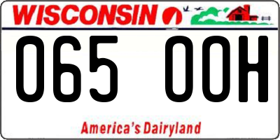 WI license plate 065OOH