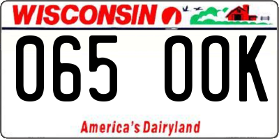 WI license plate 065OOK