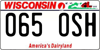 WI license plate 065OSH