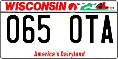 WI license plate 065OTA
