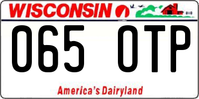 WI license plate 065OTP