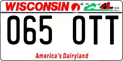 WI license plate 065OTT